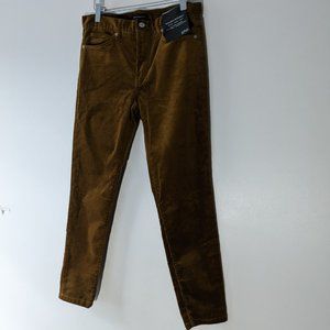 BNWT Banana Republic Mid Rise Skinny Ankle Cords Brown Tan Size 27 Short
